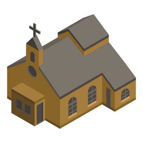 Protestant church icon, isometric style 15385376 Vector Art at Vecteezy