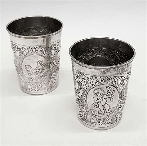 Antique Russian Silver Beakers Waxantiques