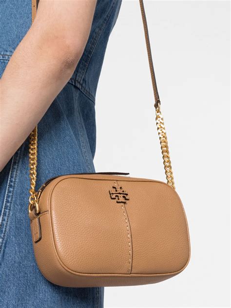 Tory Burch Mcgraw Leather Camera Bag In Nude ModeSens