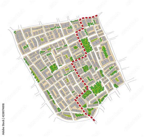 city district map  route stock vector adobe stock