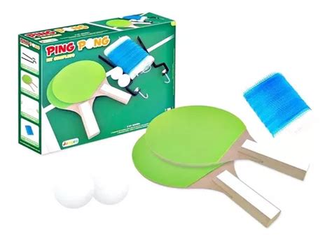 Kit Completo Ping Pong Raquete Bolinha Rede E Suporte Junges