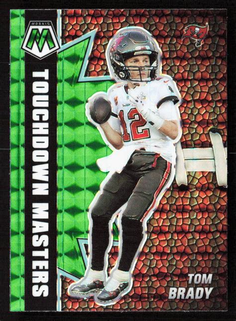 2021 Panini Mosaic Tom Brady Touchdown Masters Mosaic Green Prizm TM