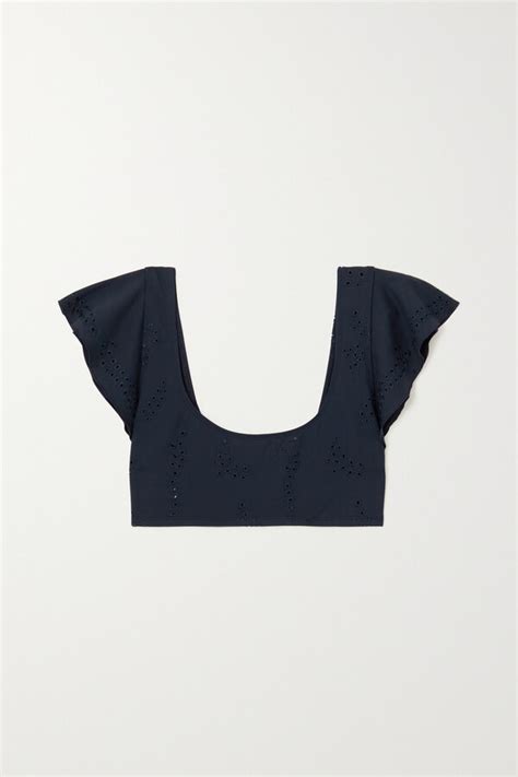 Chloé Eres Broderie Anglaise Bikini Top Blue ShopStyle Two Piece