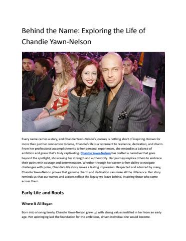Unveiling The Life And Journey Of Chandie Yawn Nelson From Resilience To Visionary Leadership