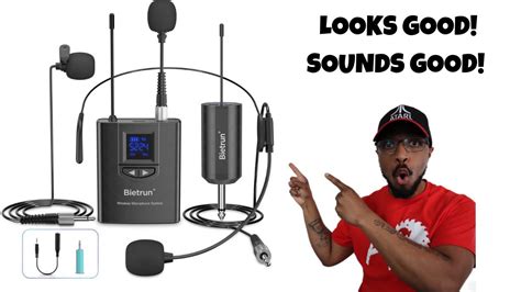 Uhf Wireless Lavalier Lapel Microphone System Headset Mic Stand Mic 165ft Range Review Youtube