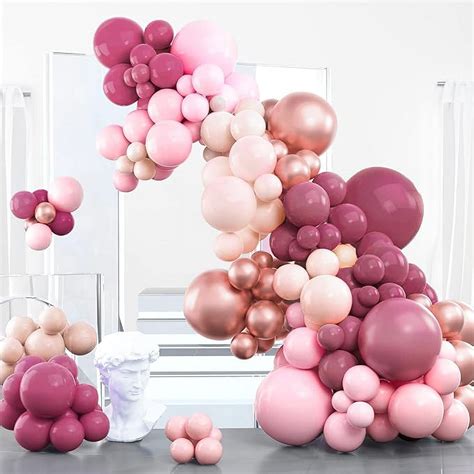 PartyWoo Retro Pink Balloon Garland, 100 pcs Shades of Pink Balloons ...