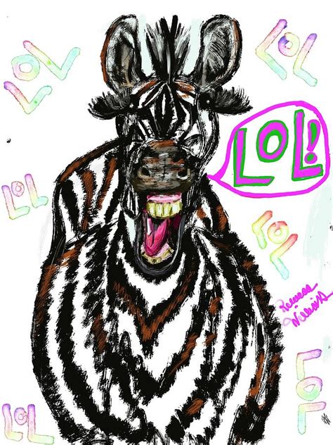 Laughing Zebra Digital Art By Rebecca Williams Fine Art America