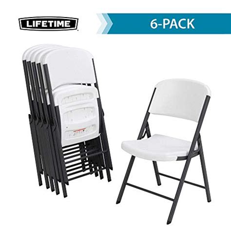 Lifetime Commercial Grade Folding Chairs Pack White Granite