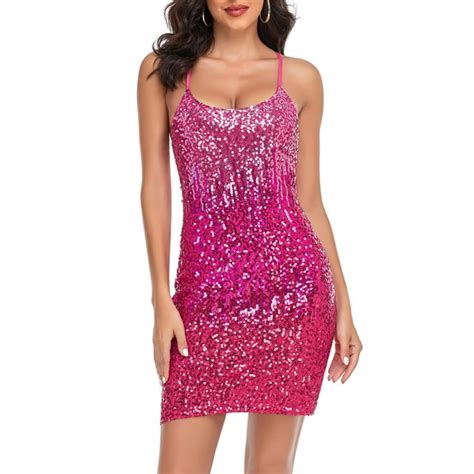 Prettyguide Womens Sparkly Sequin Dress Sexy Crisscross Lace Up Back