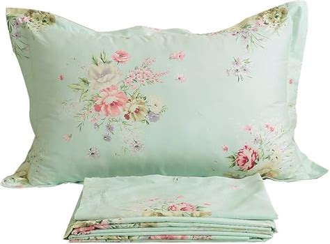 Fadfay Shabby Green Floral Bed Sheet Set Twin Xl Cotton