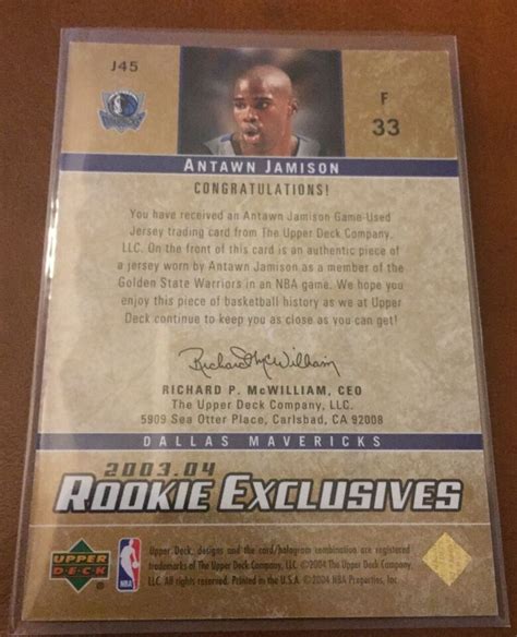 Upper Deck Rookie Exclusives Antawn Jamison Authentic