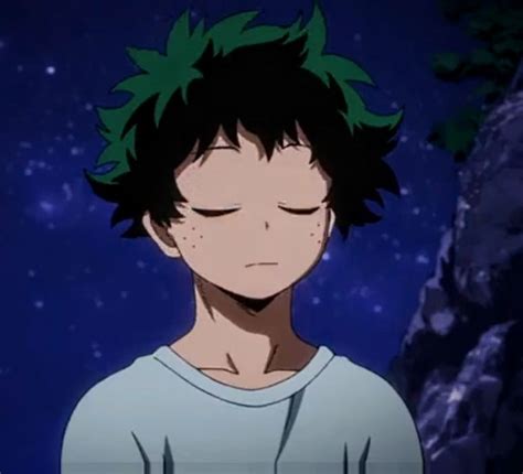 Deku Midorya Izuku Bnha Mha Icon Anime Closed Eyes Closed