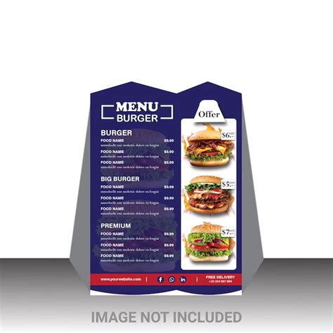 Premium Vector Free Vector Burgers Restaurant Menu Template