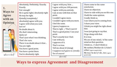 Agree And Disagree Exercises