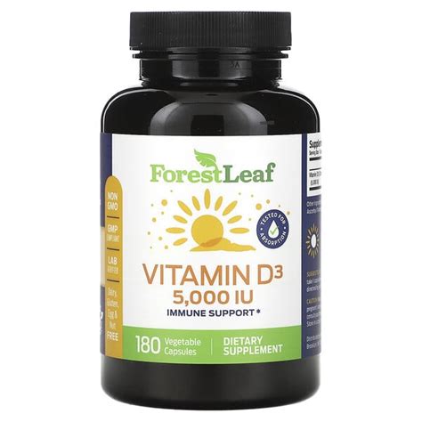 Forest Leaf Vitamin D Mcg Iu Vegetable Capsules