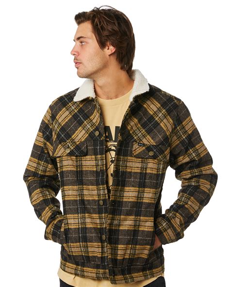 Rvca Daggers Mens Plaid Sherpa Jacket Plaid Surfstitch