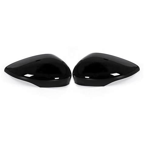 Gloss Black Side Wing Mirror Cover Cap Left Right For Ford Fiesta MK7