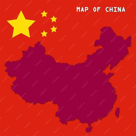 Premium Vector | Vector map of china with flag background