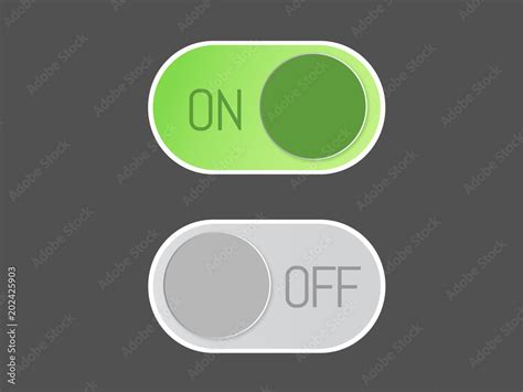 Flat vector icon On and Off Toggle switch button Stock Vector | Adobe Stock