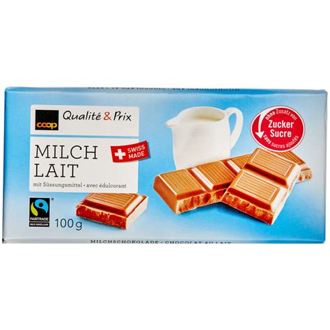 Buy Fairtrade Milk Chocolate no added sugar (100g) cheaply | coop.ch