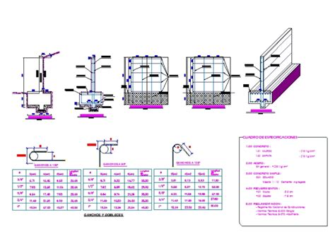 Muro de contención en AutoCAD Descargar CAD gratis 120 6 KB