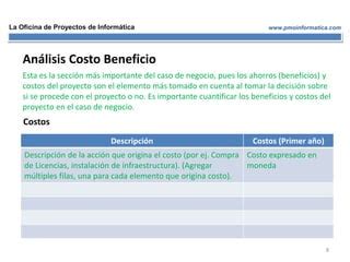 PMOInformatica Plantilla Caso De Negocio Ppt