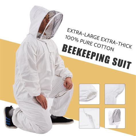 Xl Aerated Beekeeping Suit With Round Veil For Professional Beekeepers