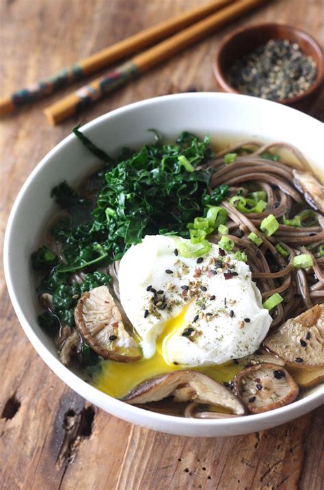 Soba Noodle Soup With Shiitake Mushrooms Kale Season With Spice