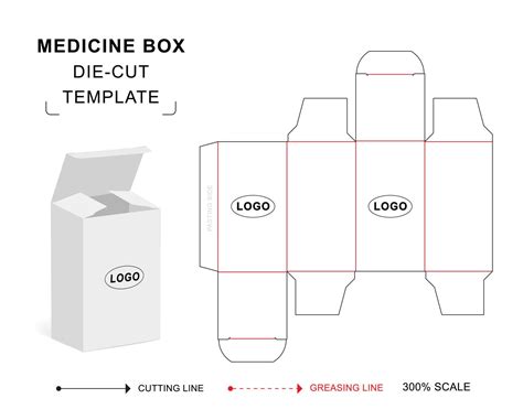 Medicine box die cut template 20216362 Vector Art at Vecteezy