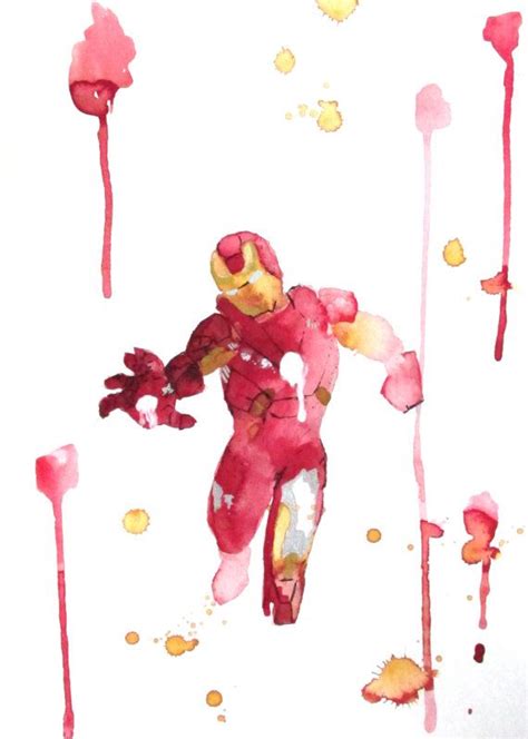 Avengers Art Print Abstract Watercolor Avengers Painting Superhero