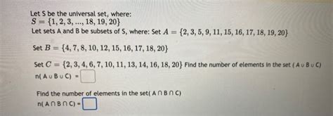 Solved Suppose That U The Universal Set A And B Are Sets