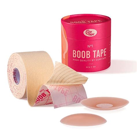CureTape Boob Tape Beige Mit Silikon Wiederverwendbare Brustwarzenpflaster Nipple Covers