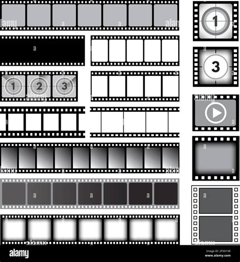 Movie tape. 35mm photo strip film camera frames picture vector collection Stock Vector Image ...