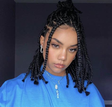 Shoulder Length Short Box Braids Braided Hairstyles For Black Women Black Hair Bob Cut Box