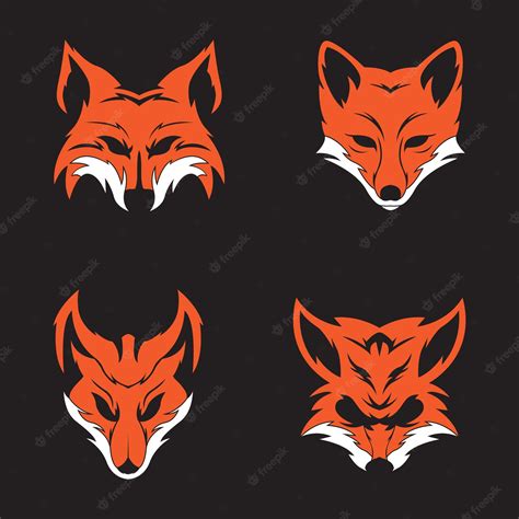 Premium Vector Fox Head Logo Collection Vector Illustration