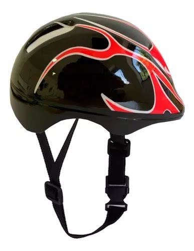 Capacete Vermelho Preto Infantil Bike Patins Skate Bicicleta