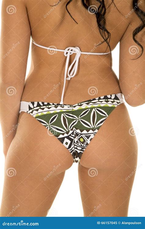 Femme Dans La Fin Verte De Dos De Bikini Image stock Image du érotique bikini