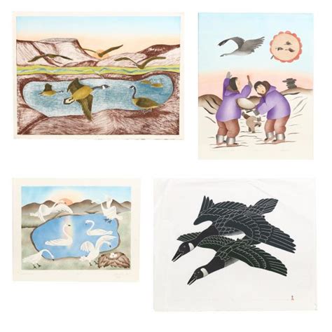 Four Inuit Prints Featuring Geese (Lot 618 - 17th Annual Memorial ...