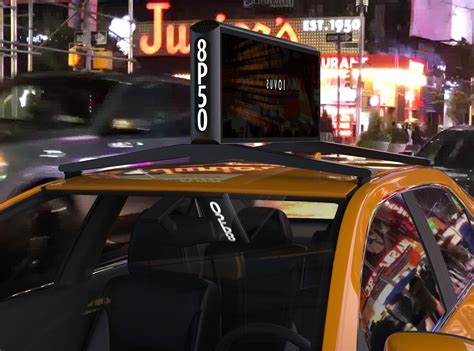 NYC Taxi With Moment M17 Digital Car Top Advertising Display By Bluemap