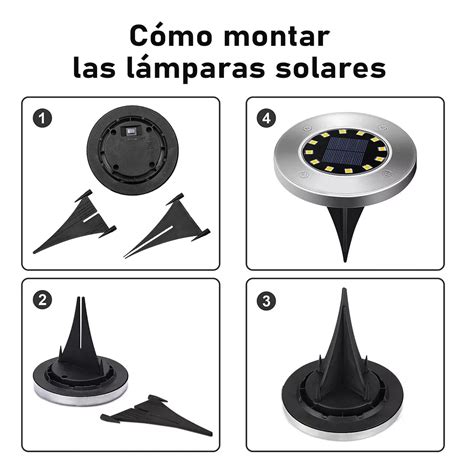 Paquete De Luces Solares Led Impermeables Para Jard N Eo Safe Imports