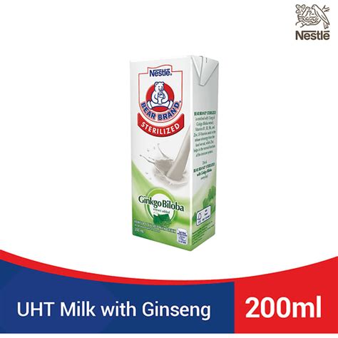 Bear Brand Sterilized Milk With Gingkobiloba 200ml Fresh Milk