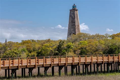 Bald Head Island Lighthouse in Daylight Stock Image - Image of bald ...