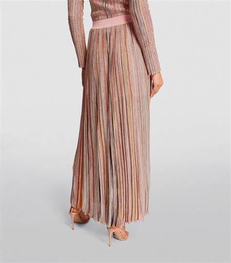 Womens Missoni Pink Sequinned Pleated Midi Skirt Harrods UK