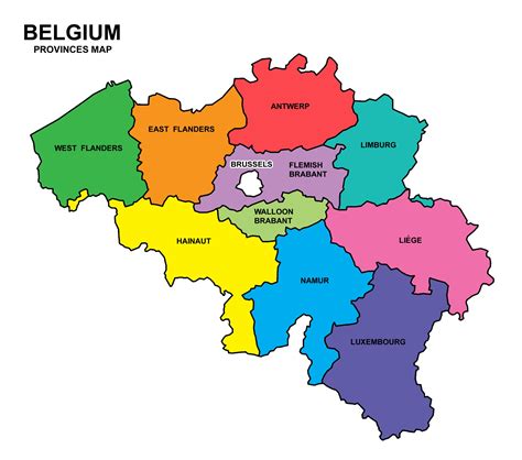 Map of Belgium with Provinces. Political map of Belgium | Clipart Nepal