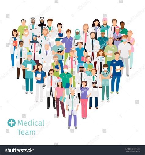 Healthcare Medical Team Shape Heart Hospital Stock Vector (Royalty Free) 613979231 | Shutterstock