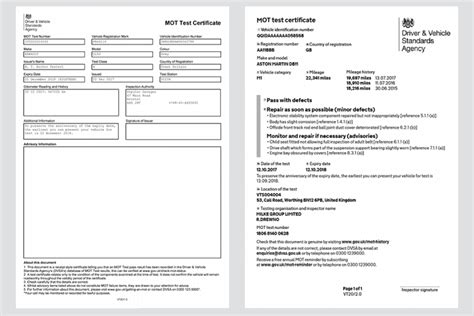 Your MOT Test Certificate - MOT Test Information