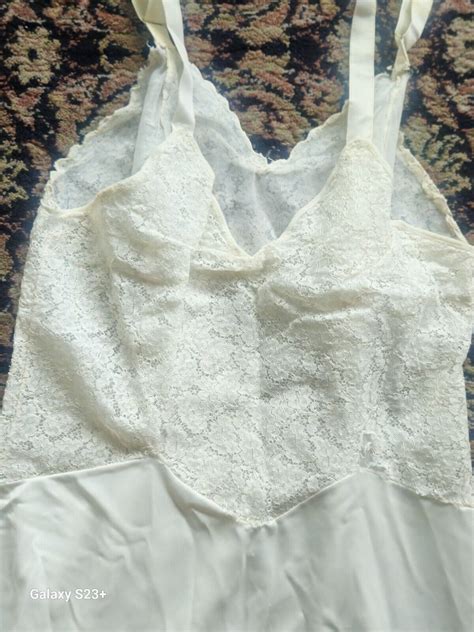 Vintage Seamprufe Nude Nylon Full Slip Nightgown Ling… Gem