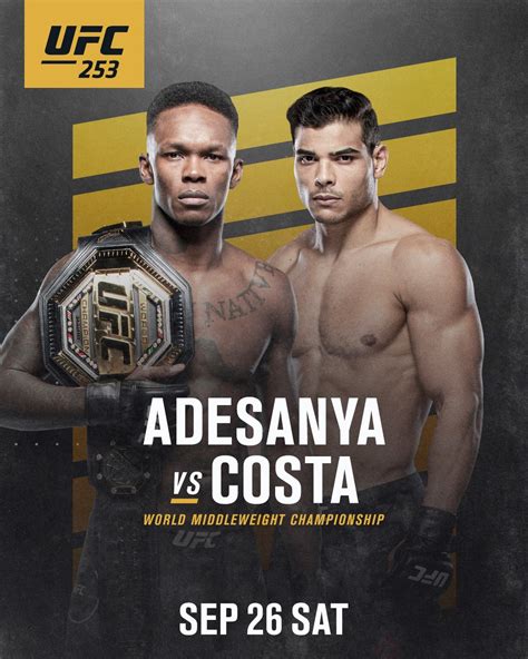 Ufc 253 Poster August 18 2020 Mma Photo