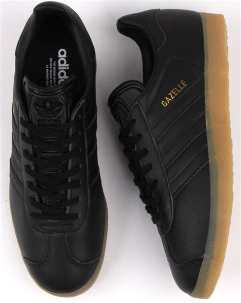 Adidas Gazelle Trainers Black Leather Gum S Casual Classics