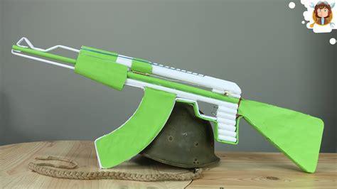 How To Make A Fully Automatic Paper Ak That Shoots Youtube